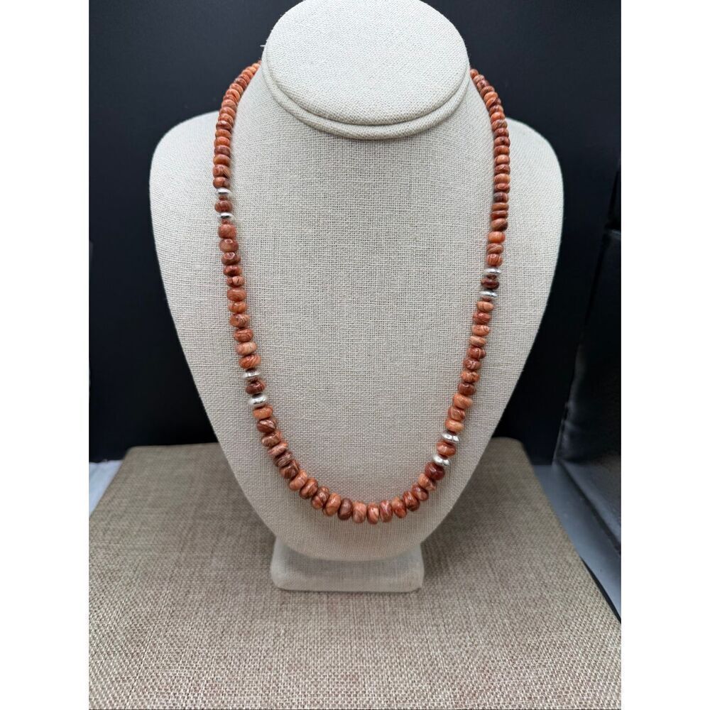 Artisan Sterling Silver & Banded Stone Necklace Earthy Brown Sardonyx /Jasper Be